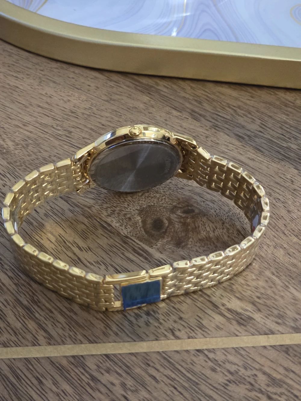 Gold-Tone Men's Dress Watch Dimond Circle